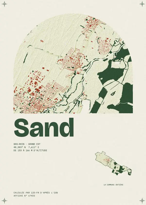 Affiche de Sand, calculée par 123-fr d'après l'IGN