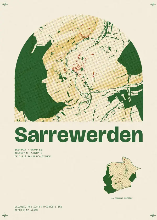 Affiche de Sarrewerden, calculée par 123-fr d'après l'IGN