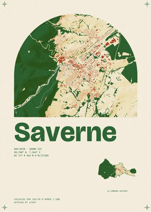 Affiche de Saverne, calculée par 123-fr d'après l'IGN
