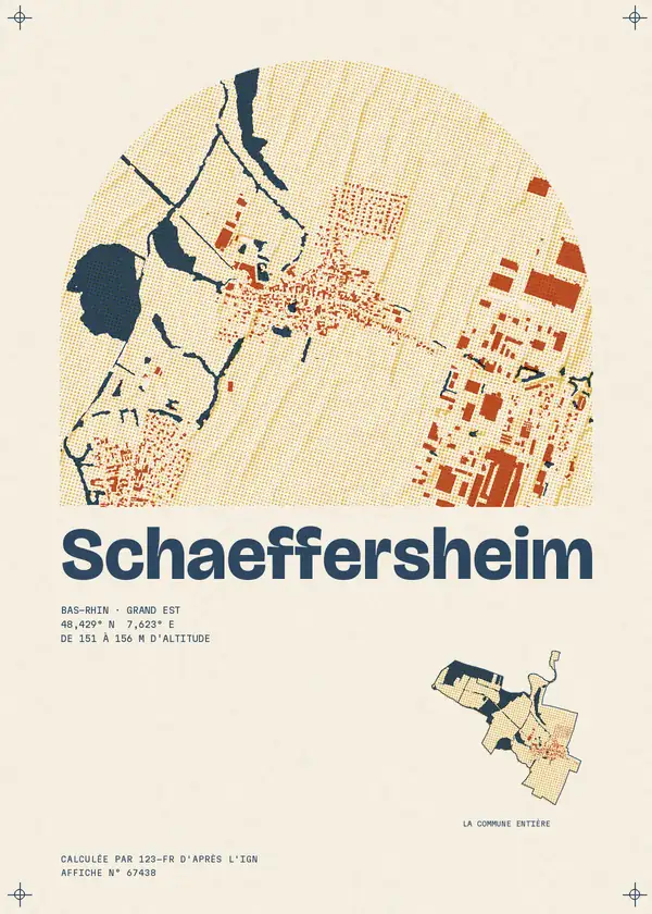 Affiche de Schaeffersheim, calculée par 123-fr d'après l'IGN
