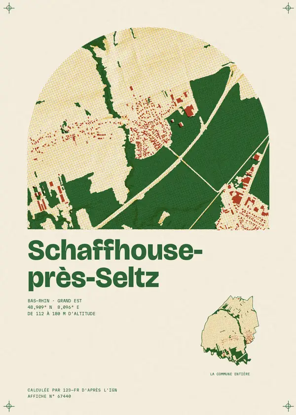 Affiche de Schaffhouse-près-Seltz, calculée par 123-fr d'après l'IGN