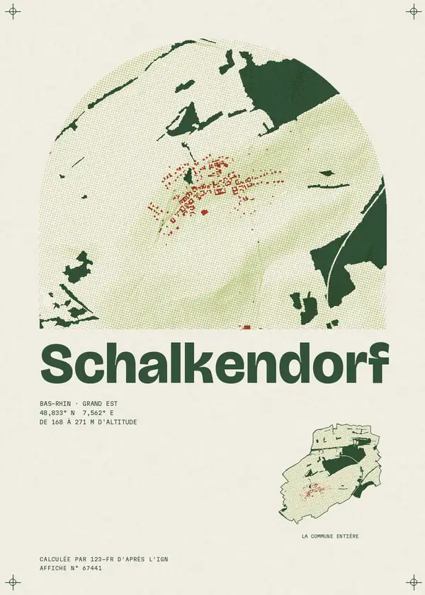 Affiche de Schalkendorf, calculée par 123-fr d'après l'IGN