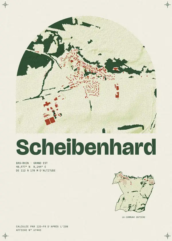 Affiche de Scheibenhard, calculée par 123-fr d'après l'IGN
