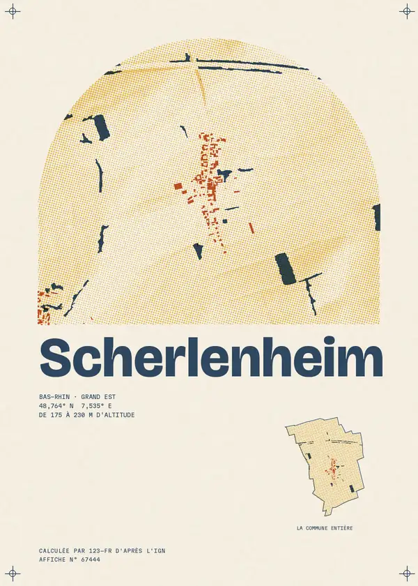 Affiche de Scherlenheim, calculée par 123-fr d'après l'IGN
