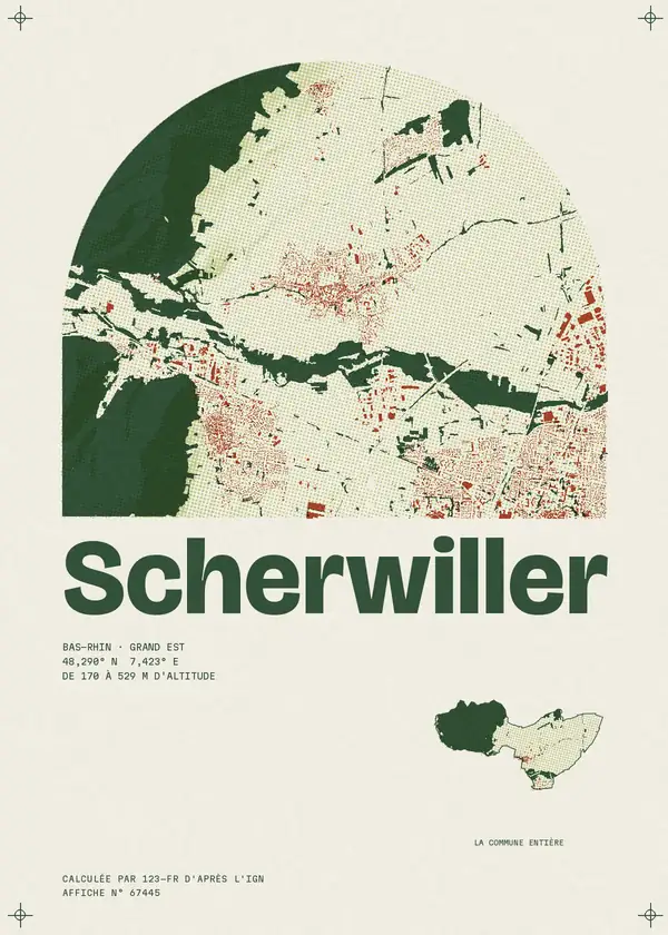 Affiche de Scherwiller, calculée par 123-fr d'après l'IGN