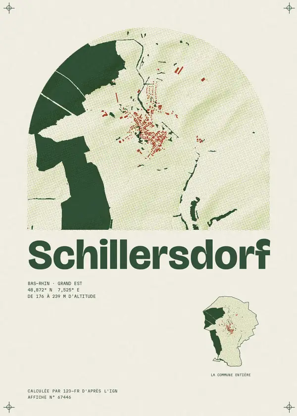 Affiche de Schillersdorf, calculée par 123-fr d'après l'IGN