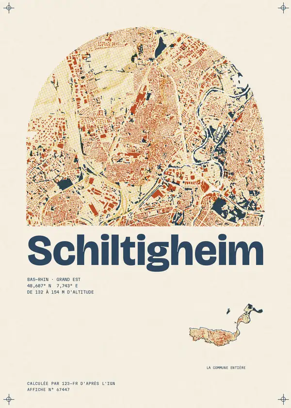 Affiche de Schiltigheim, calculée par 123-fr d'après l'IGN