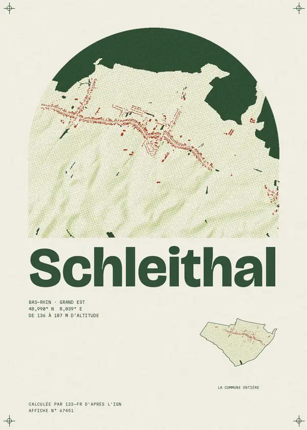 Affiche de Schleithal, calculée par 123-fr d'après l'IGN