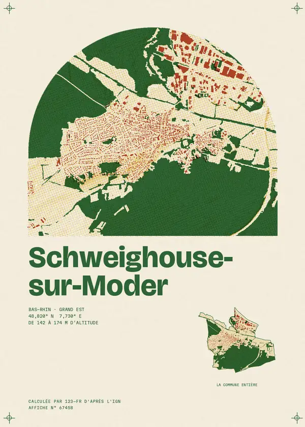 Affiche de Schweighouse-sur-Moder, calculée par 123-fr d'après l'IGN