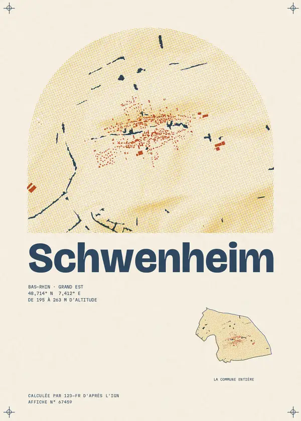 Affiche de Schwenheim, calculée par 123-fr d'après l'IGN