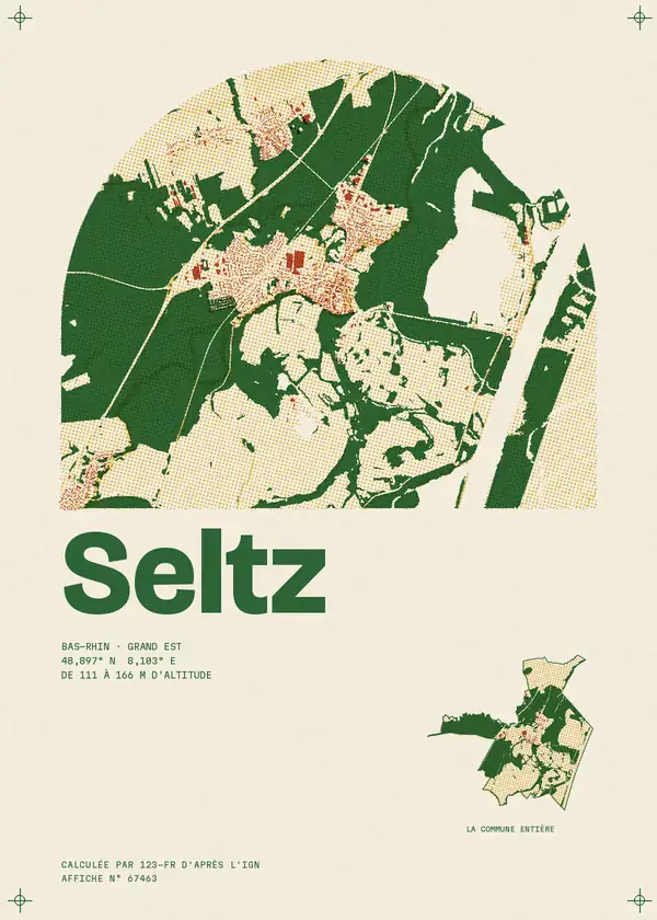 Affiche de Seltz, calculée par 123-fr d'après l'IGN