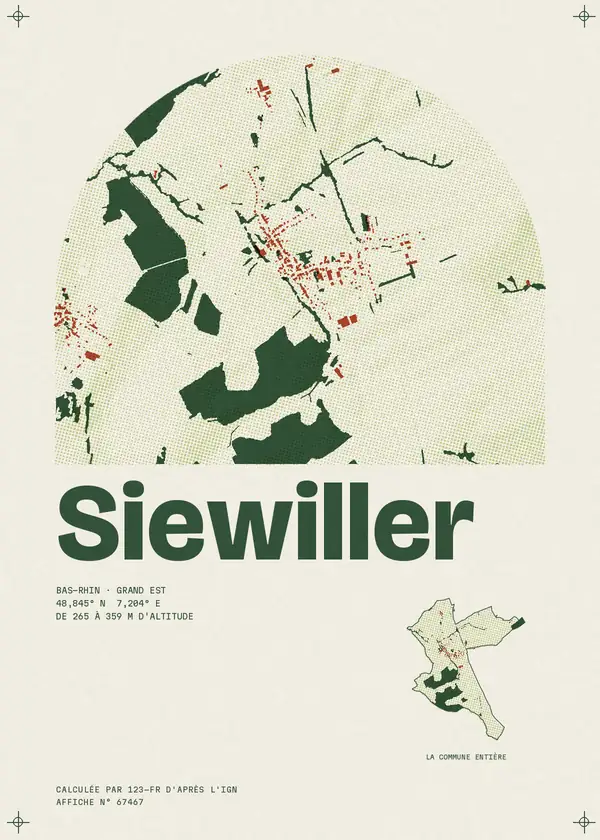 Affiche de Siewiller, calculée par 123-fr d'après l'IGN