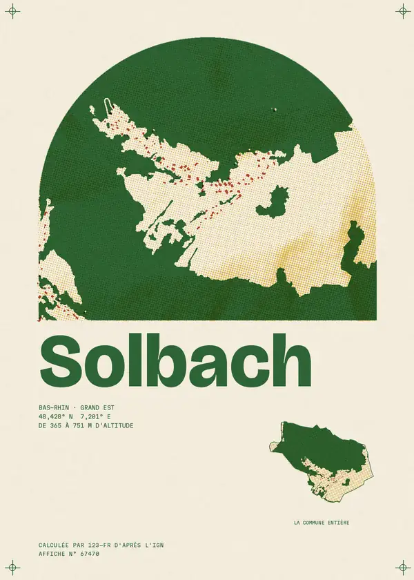 Affiche de Solbach, calculée par 123-fr d'après l'IGN