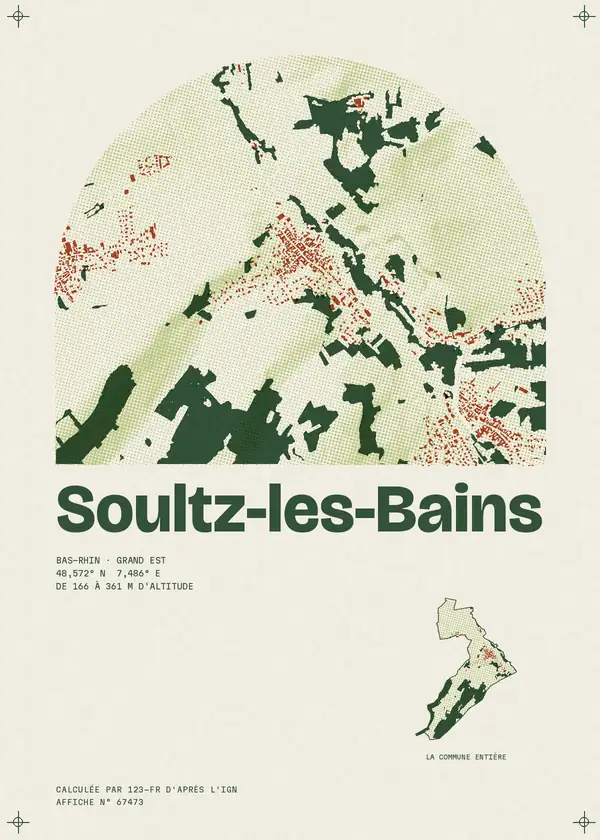 Affiche de Soultz-les-Bains, calculée par 123-fr d'après l'IGN