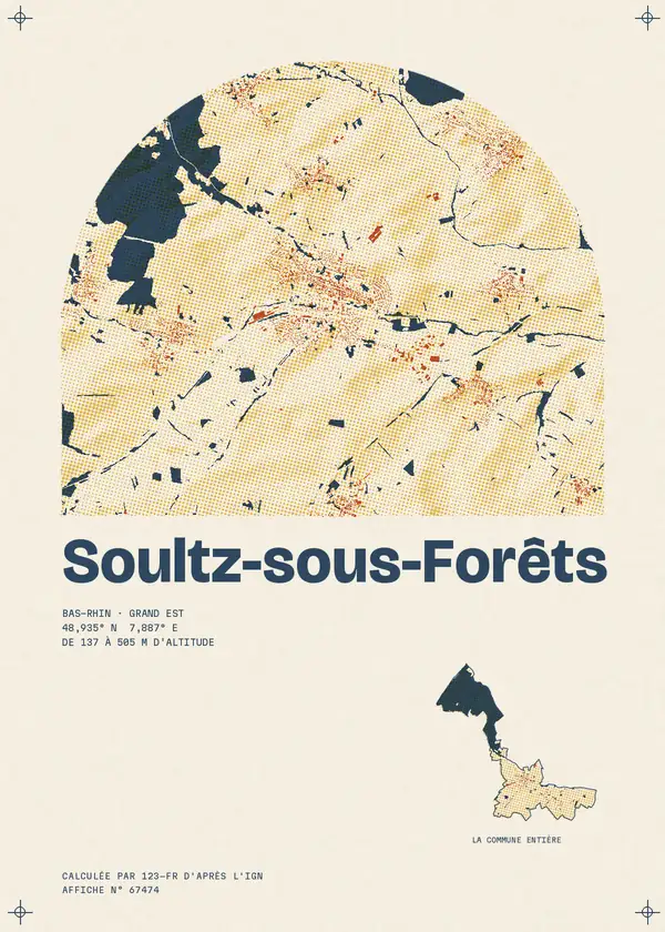 Affiche de Soultz-sous-Forêts, calculée par 123-fr d'après l'IGN