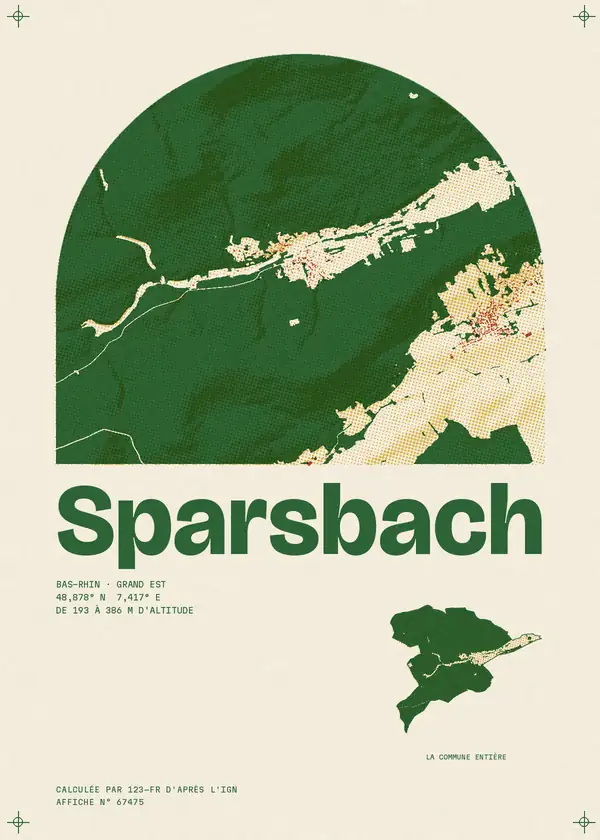 Affiche de Sparsbach, calculée par 123-fr d'après l'IGN