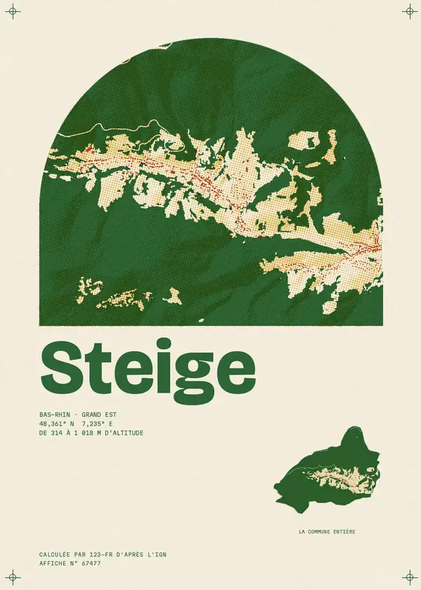 Affiche de Steige, calculée par 123-fr d'après l'IGN
