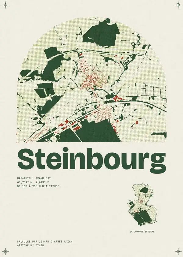Affiche de Steinbourg, calculée par 123-fr d'après l'IGN