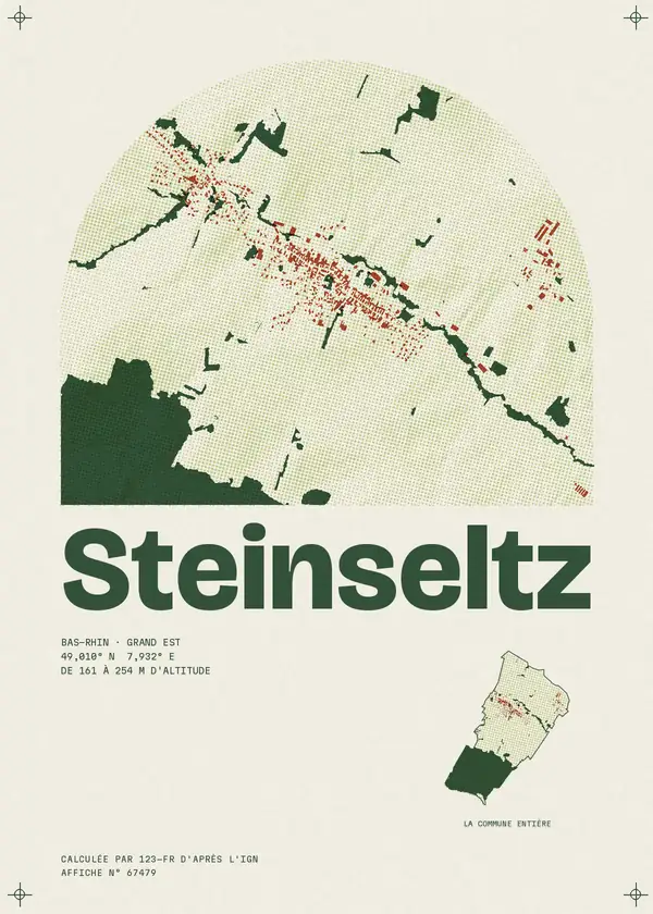 Affiche de Steinseltz, calculée par 123-fr d'après l'IGN