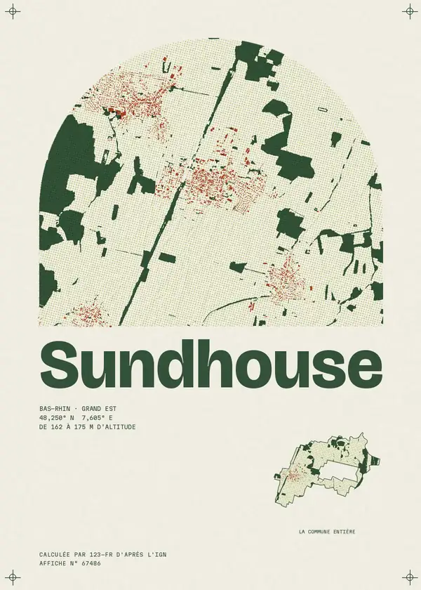 Affiche de Sundhouse, calculée par 123-fr d'après l'IGN