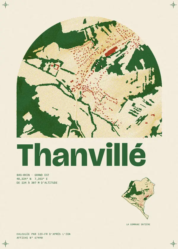 Affiche de Thanvillé, calculée par 123-fr d'après l'IGN
