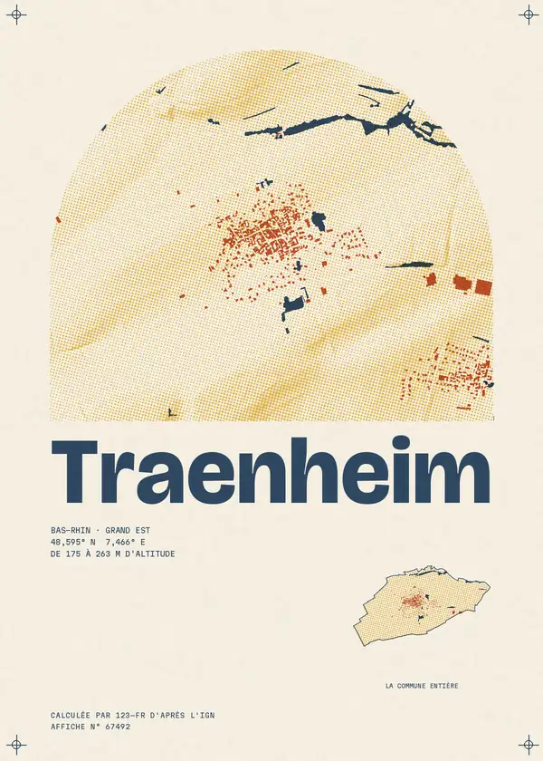 Affiche de Traenheim, calculée par 123-fr d'après l'IGN