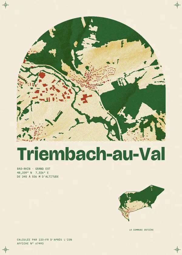 Affiche de Triembach-au-Val, calculée par 123-fr d'après l'IGN