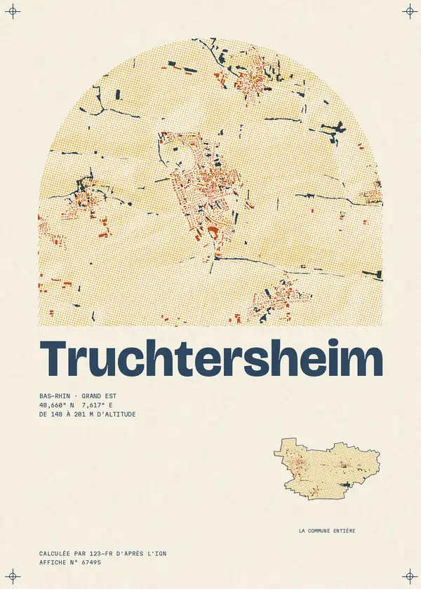 Affiche de Truchtersheim, calculée par 123-fr d'après l'IGN