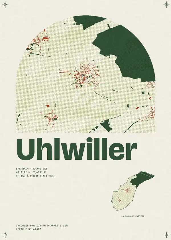 Affiche de Uhlwiller, calculée par 123-fr d'après l'IGN