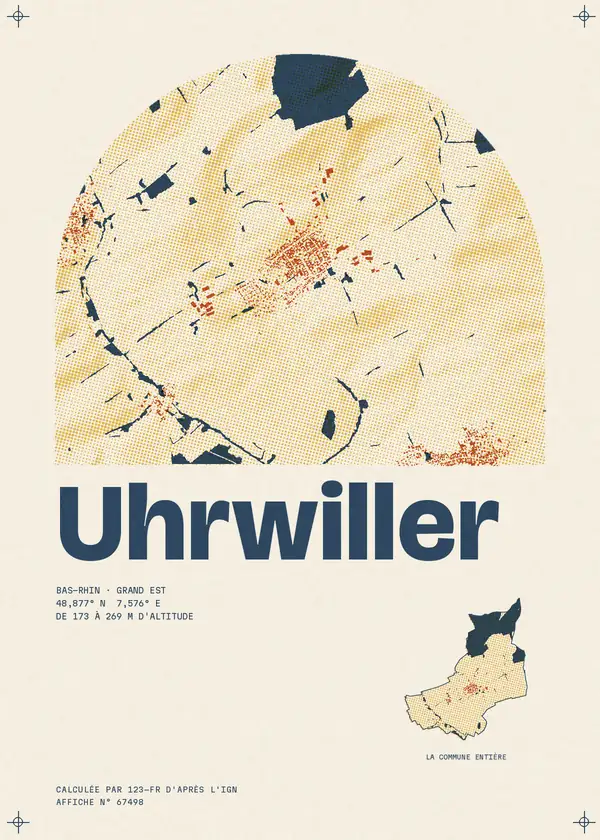 Affiche de Uhrwiller, calculée par 123-fr d'après l'IGN