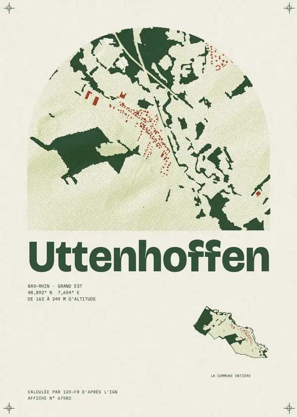 Affiche de Uttenhoffen, calculée par 123-fr d'après l'IGN