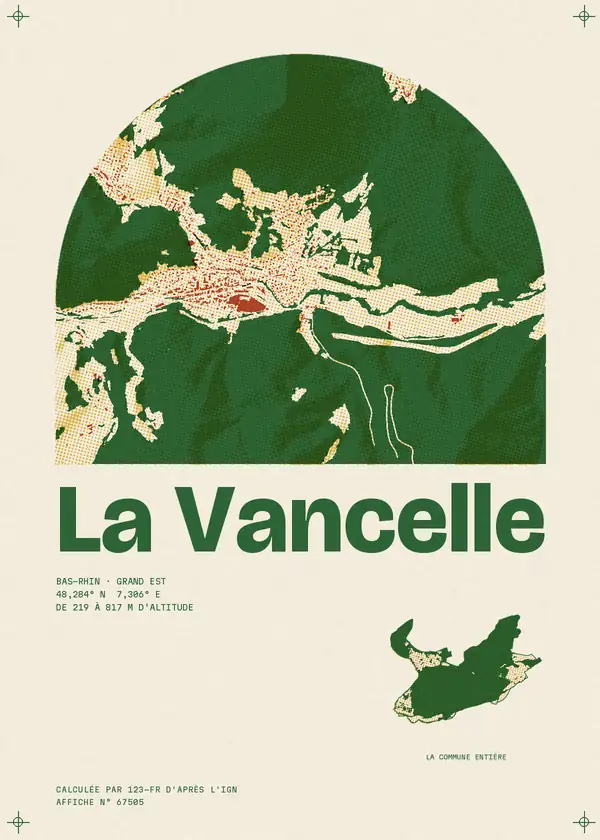 Affiche de La Vancelle, calculée par 123-fr d'après l'IGN