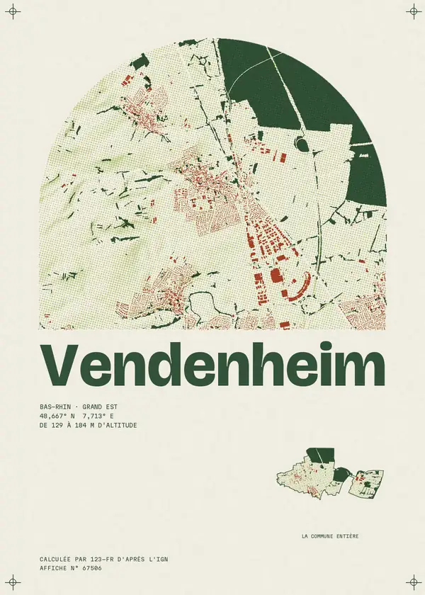Affiche de Vendenheim, calculée par 123-fr d'après l'IGN