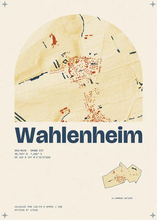 Affiche de Wahlenheim, calculée par 123-fr d'après l'IGN