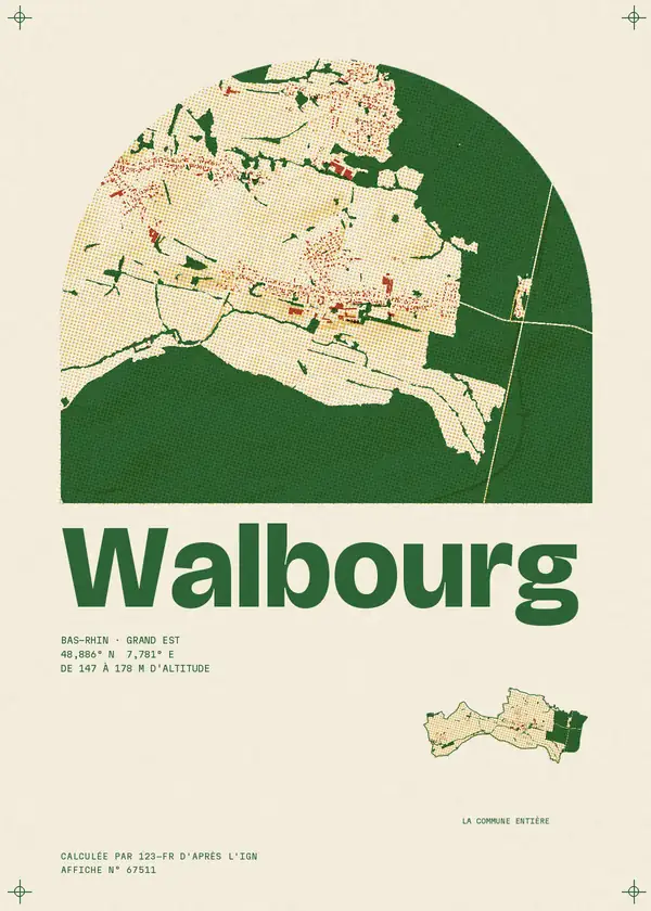 Affiche de Walbourg, calculée par 123-fr d'après l'IGN