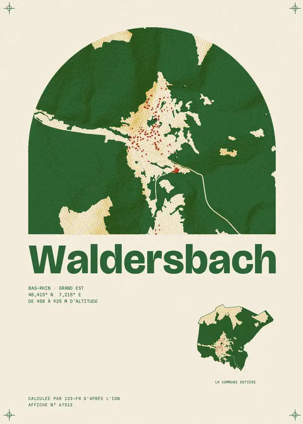 Affiche de Waldersbach, calculée par 123-fr d'après l'IGN