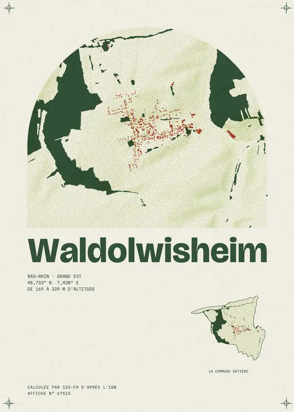 Affiche de Waldolwisheim, calculée par 123-fr d'après l'IGN