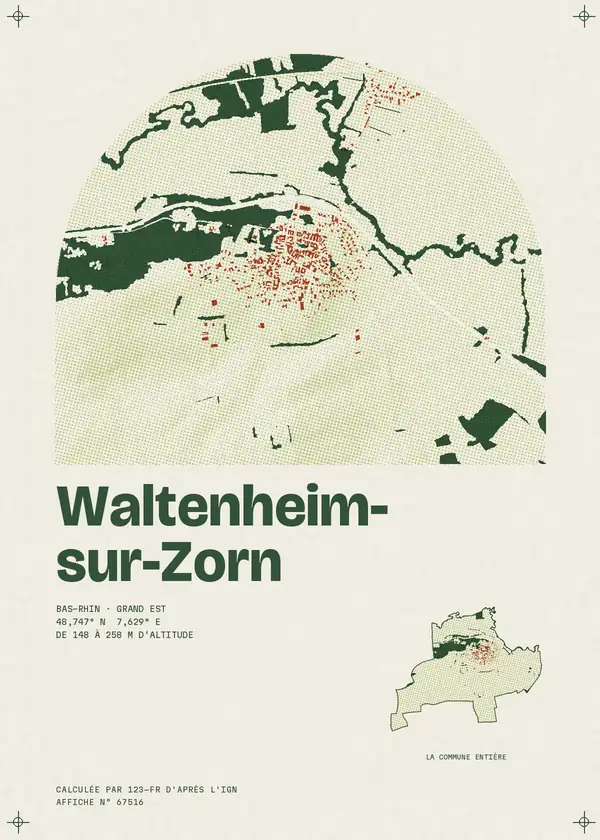 Affiche de Waltenheim-sur-Zorn, calculée par 123-fr d'après l'IGN