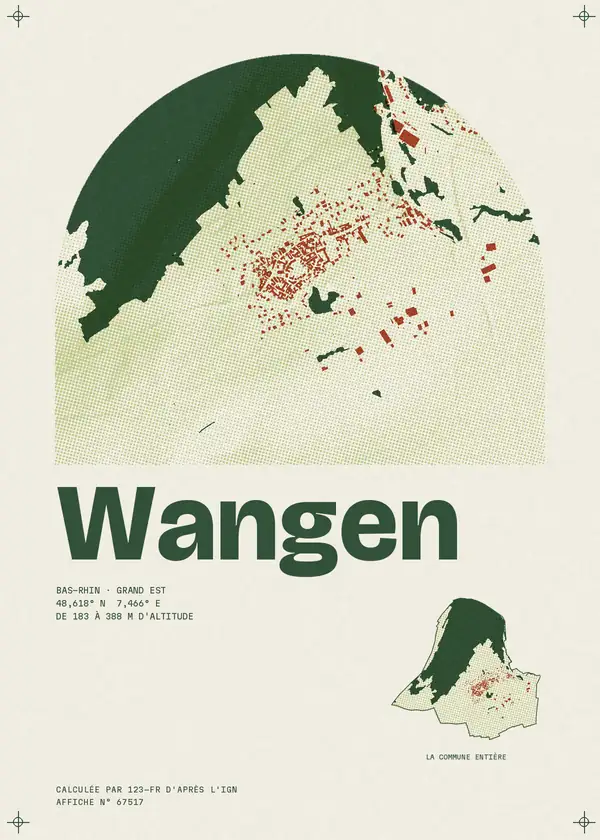 Affiche de Wangen, calculée par 123-fr d'après l'IGN
