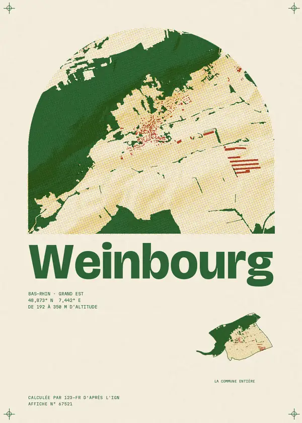 Affiche de Weinbourg, calculée par 123-fr d'après l'IGN