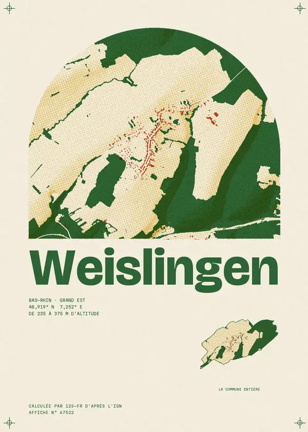 Affiche de Weislingen, calculée par 123-fr d'après l'IGN