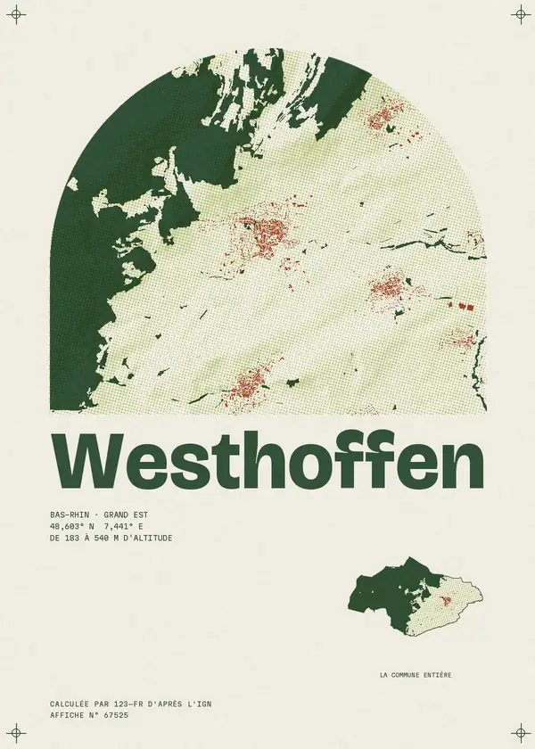 Affiche de Westhoffen, calculée par 123-fr d'après l'IGN