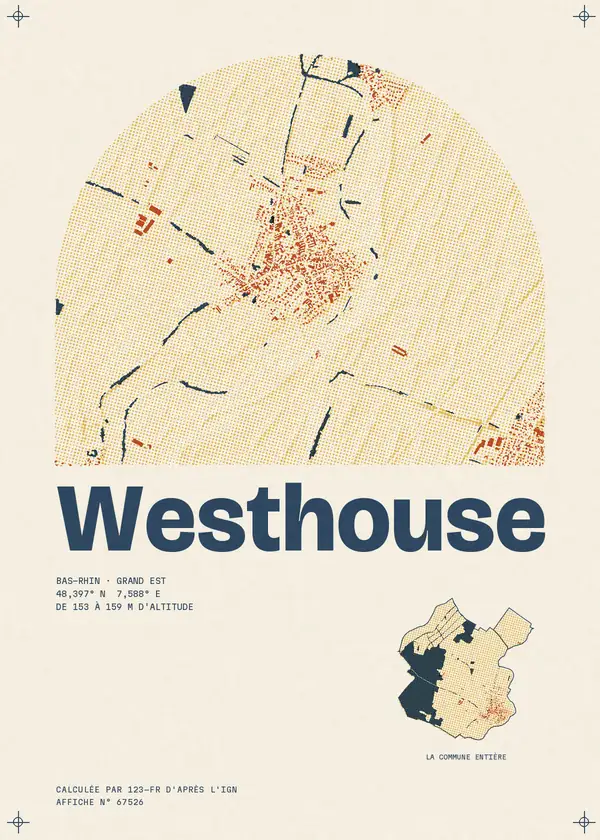 Affiche de Westhouse, calculée par 123-fr d'après l'IGN