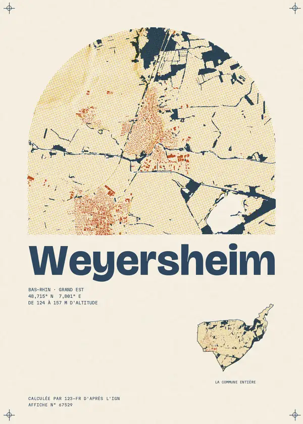 Affiche de Weyersheim, calculée par 123-fr d'après l'IGN