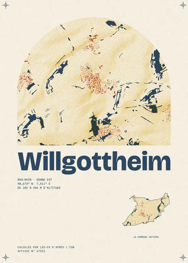 Affiche de Willgottheim, calculée par 123-fr d'après l'IGN