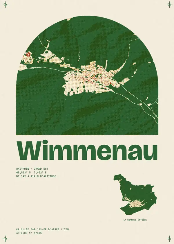 Affiche de Wimmenau, calculée par 123-fr d'après l'IGN