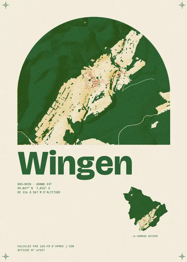 Affiche de Wingen, calculée par 123-fr d'après l'IGN