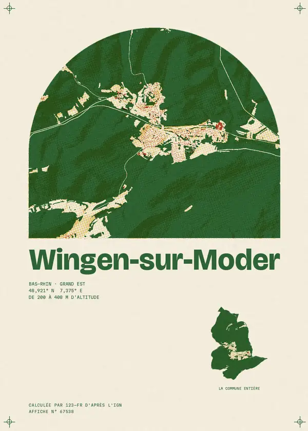 Affiche de Wingen-sur-Moder, calculée par 123-fr d'après l'IGN