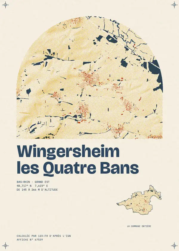 Affiche de Wingersheim les Quatre Bans, calculée par 123-fr d'après l'IGN