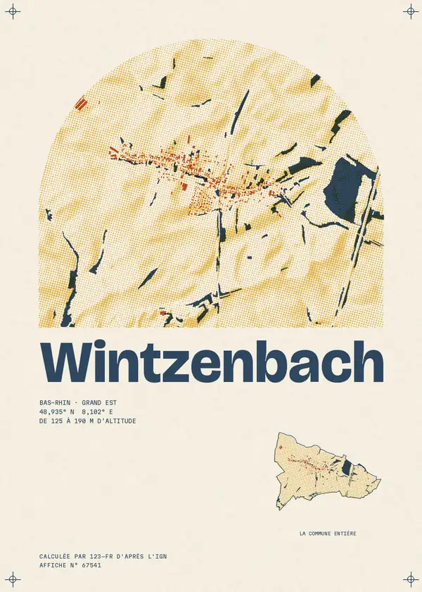 Affiche de Wintzenbach, calculée par 123-fr d'après l'IGN